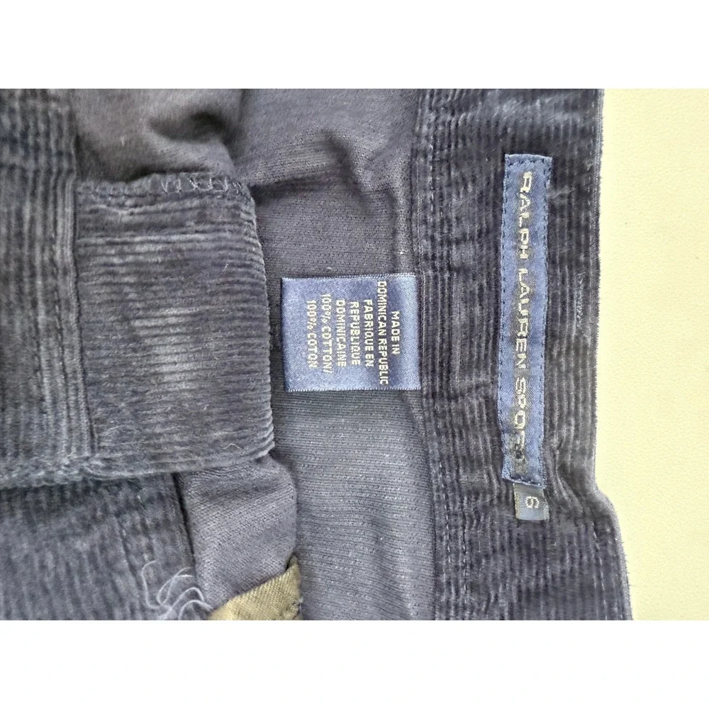 Ralph Lauren Sport Navy Blue Corduroy Mini Skirt Polo Chino‎ Womens 6 NEW 31x16